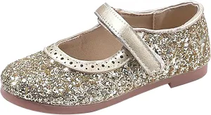 Girls Mary Jane Flats Kids Glitter Wedding Party Ballet Dress Shoes Uniform School Ankle Strap Sandals