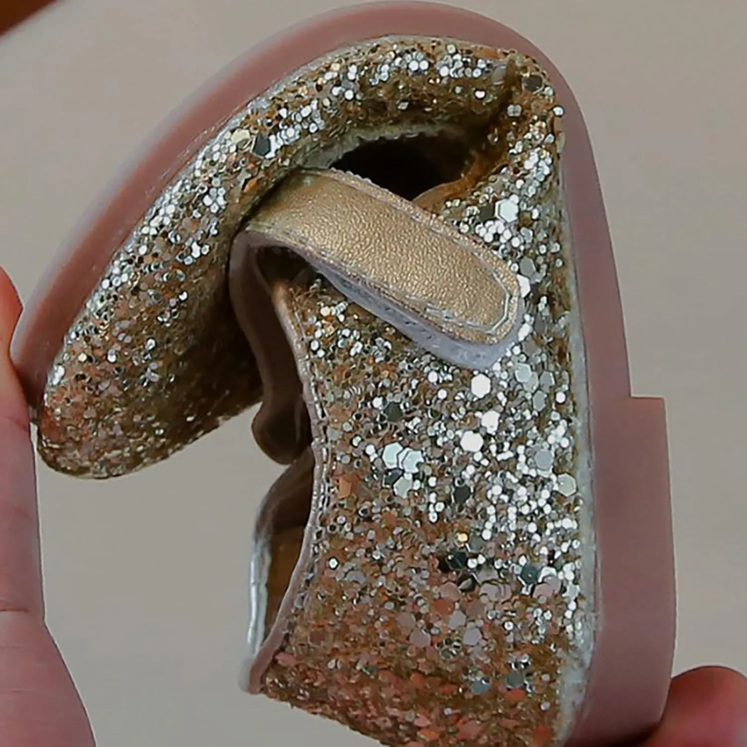 Girls Mary Jane Flats Kids Glitter Wedding Party Ballet Dress Shoes Uniform School Ankle Strap Sandals