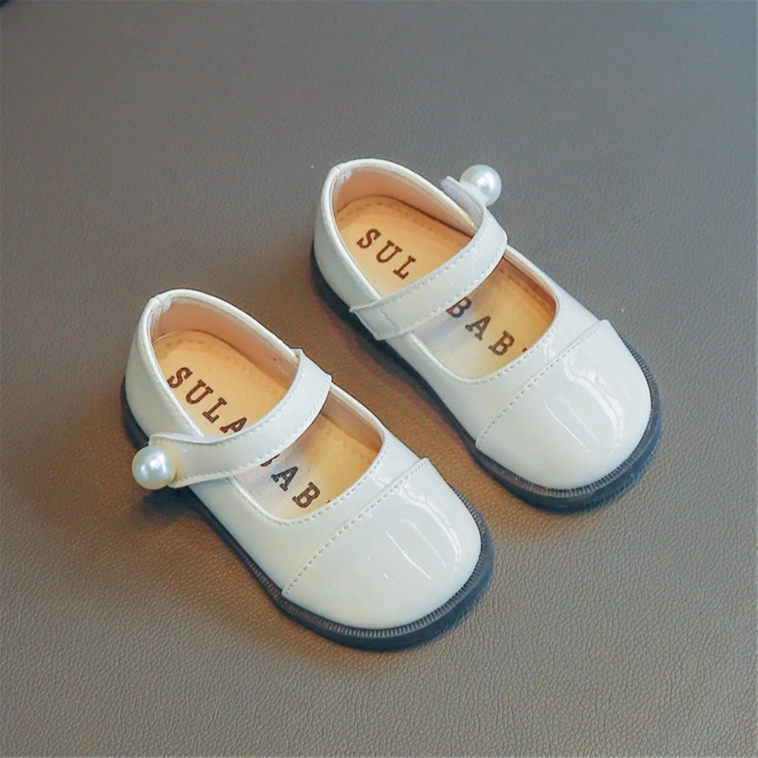 Girls Mary Jane Flats School Uniform Wedding Party Dress Shoes for Kids Ankle Strap Slip On Sandal
