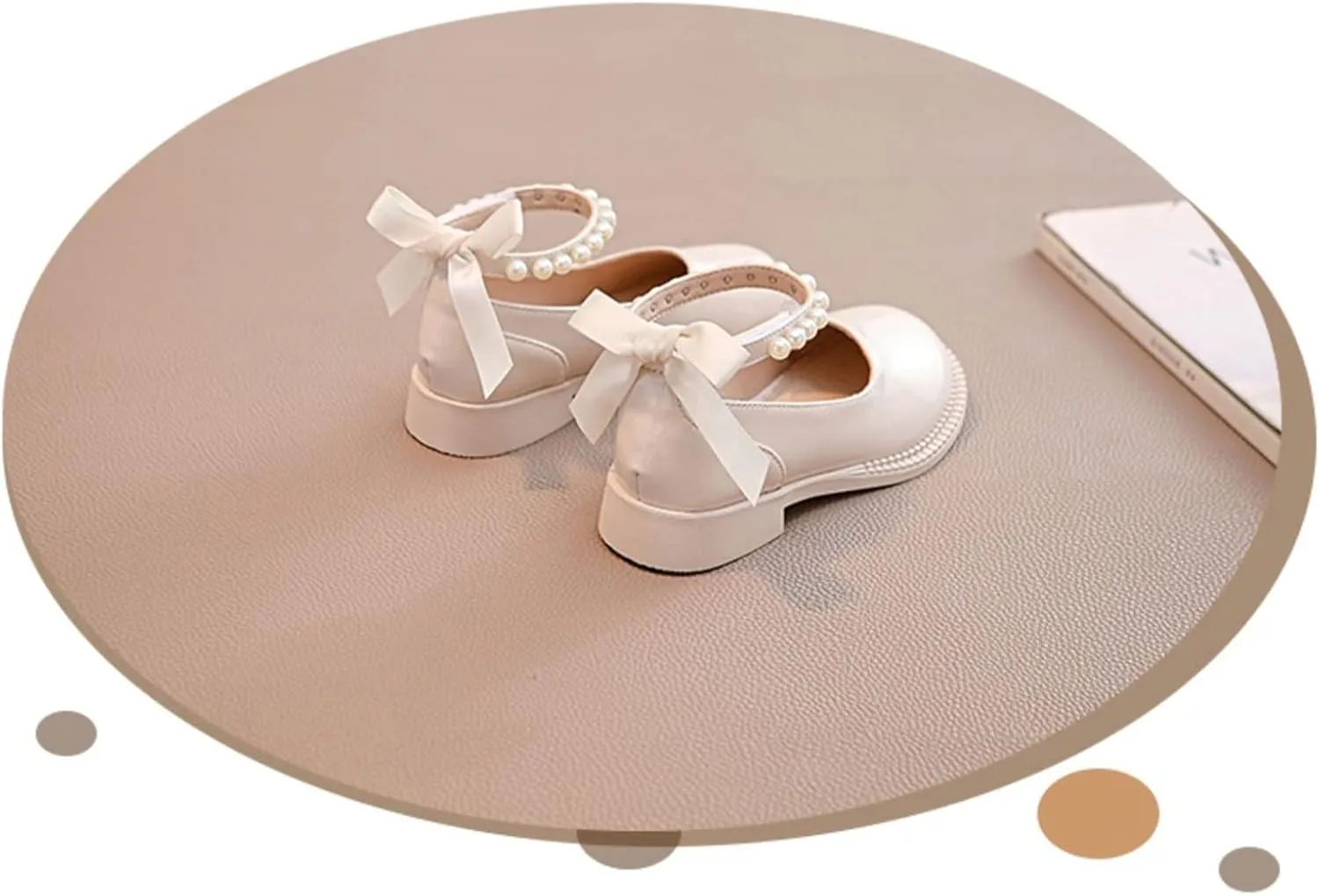 Girls Mary Jane Shoes Pearl Bow Dress Shoes Wedding Part Flat Square Toe Ankle Strap Lw Heel Sandal