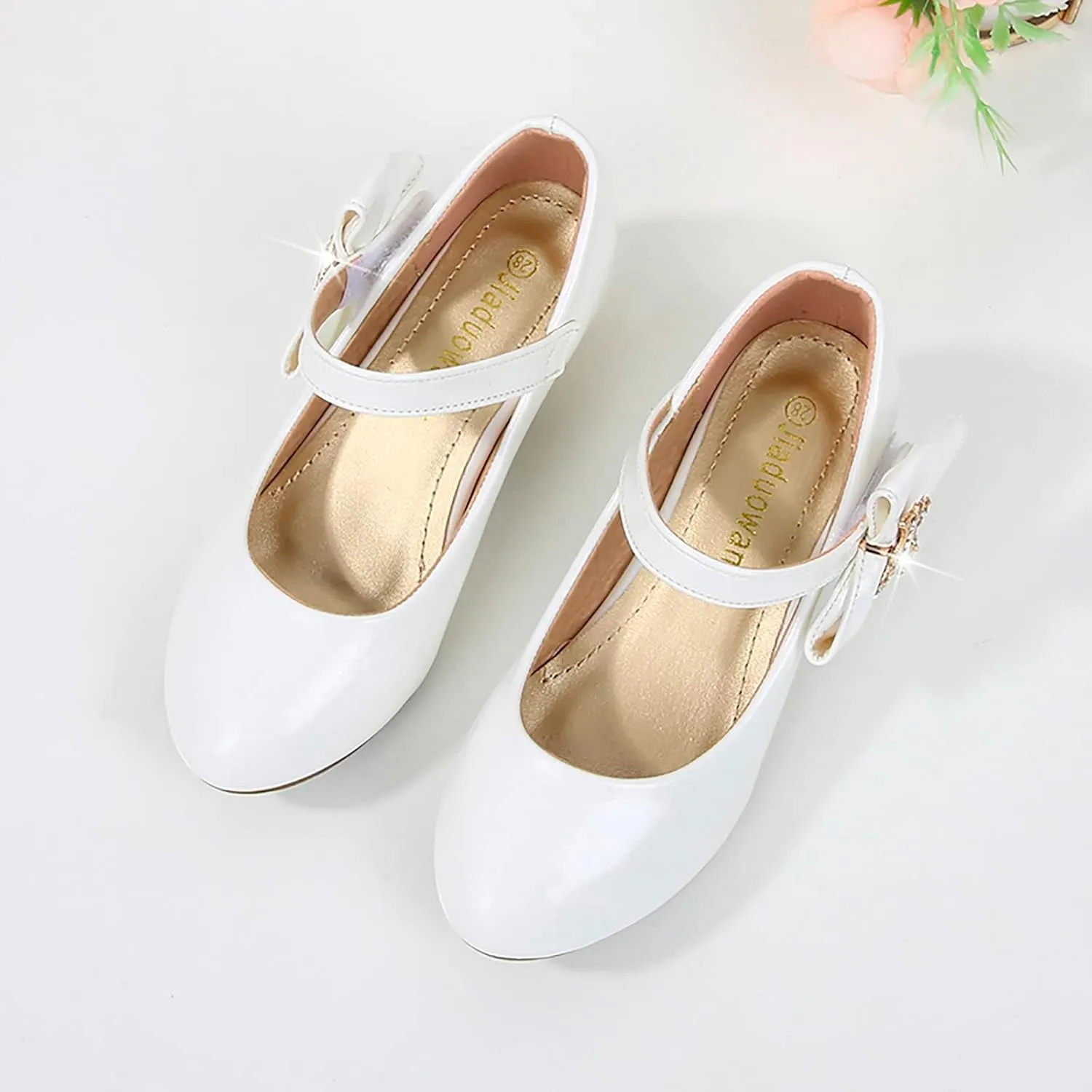Girls Patent Leather Dress Shoes Toddler Mary Jane Shoes Low Heels Flower Girl Shoes for School Party Wedding