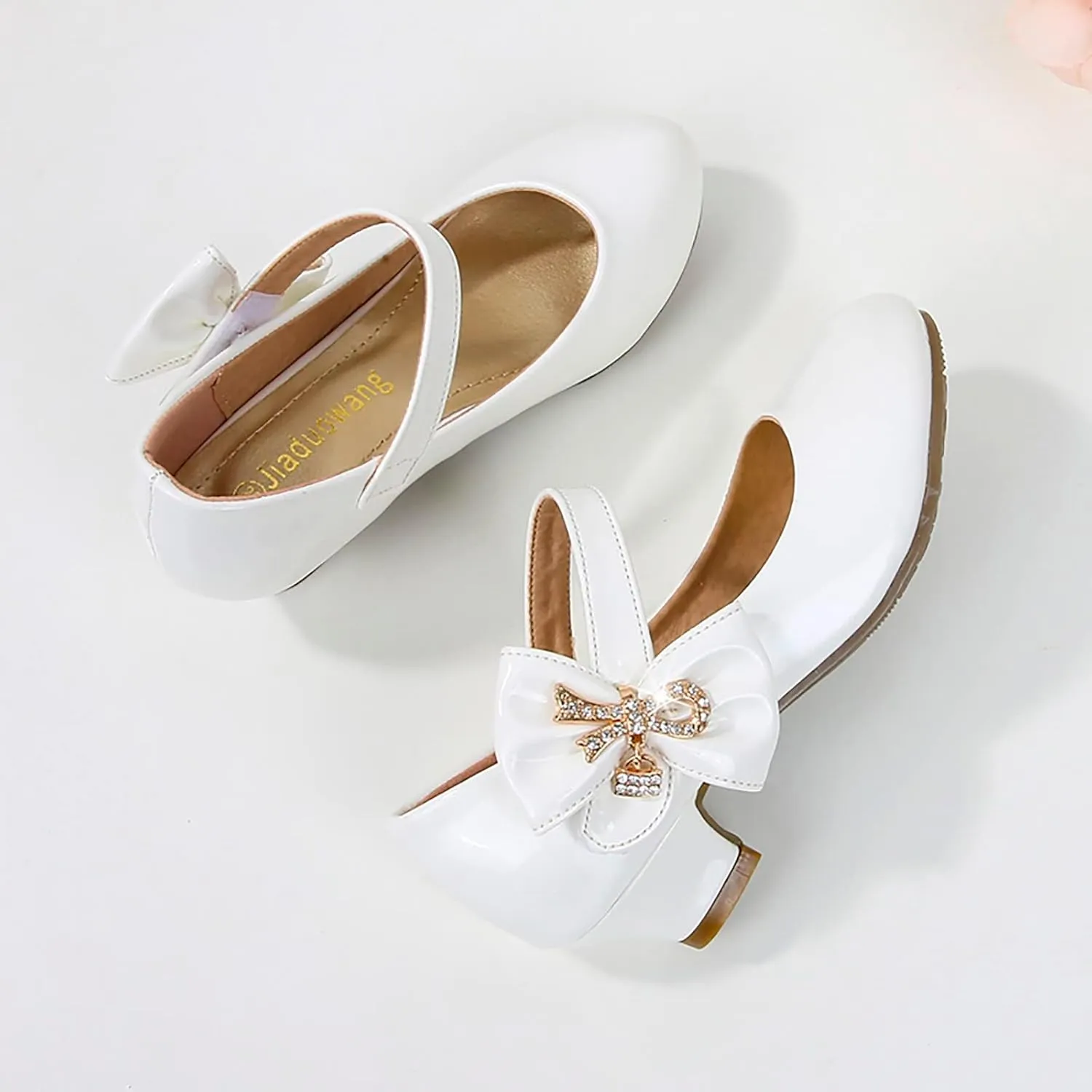 Girls Patent Leather Dress Shoes Toddler Mary Jane Shoes Low Heels Flower Girl Shoes for School Party Wedding