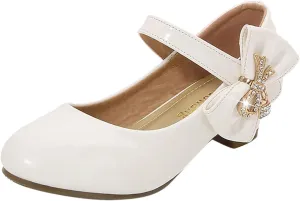 Girls Patent Leather Dress Shoes Toddler Mary Jane Shoes Low Heels Flower Girl Shoes for School Party Wedding