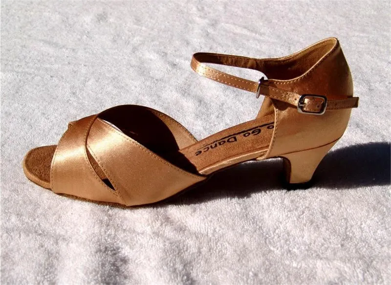 GO 7022 Tan Satin Latin Shoe