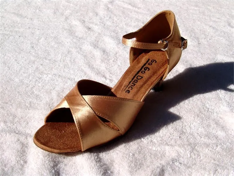 GO 7022 Tan Satin Latin Shoe
