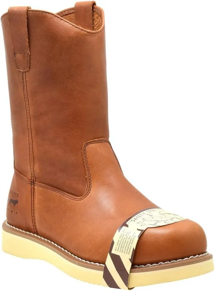 Golden Fox 12" Safety Wellington Comfortable Construction Work Boots, Brun XN