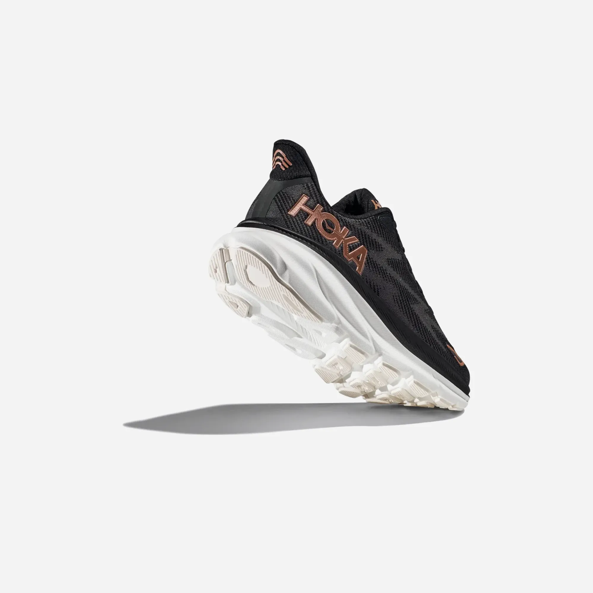 Hoka Clifton 9 black rose gold WMNS