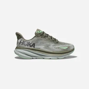 Hoka Clifton 9 olive haze mercury WMNS