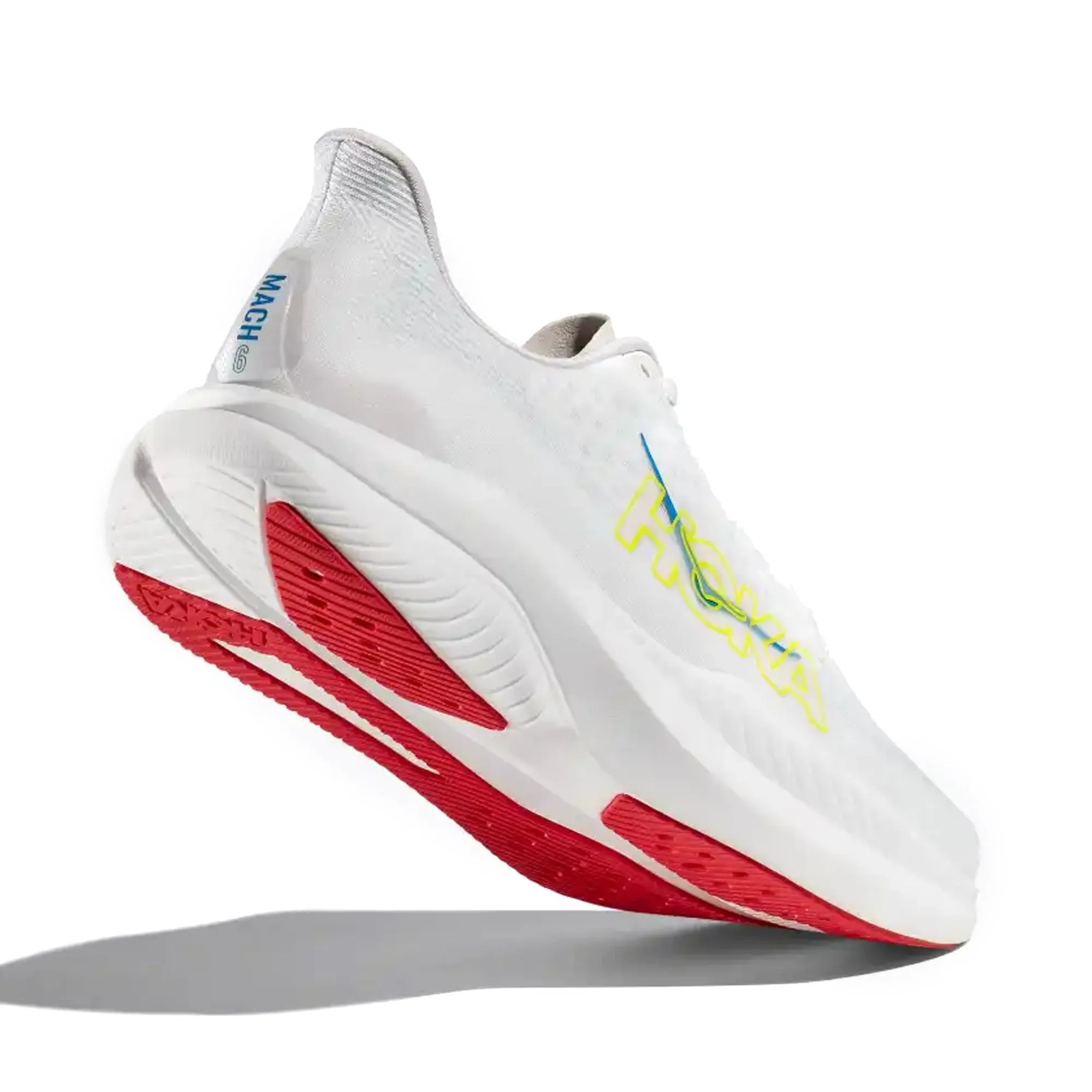 HOKA MENS RUNNING SHOES MACH6 WHITE/NIMBUS CLOUD