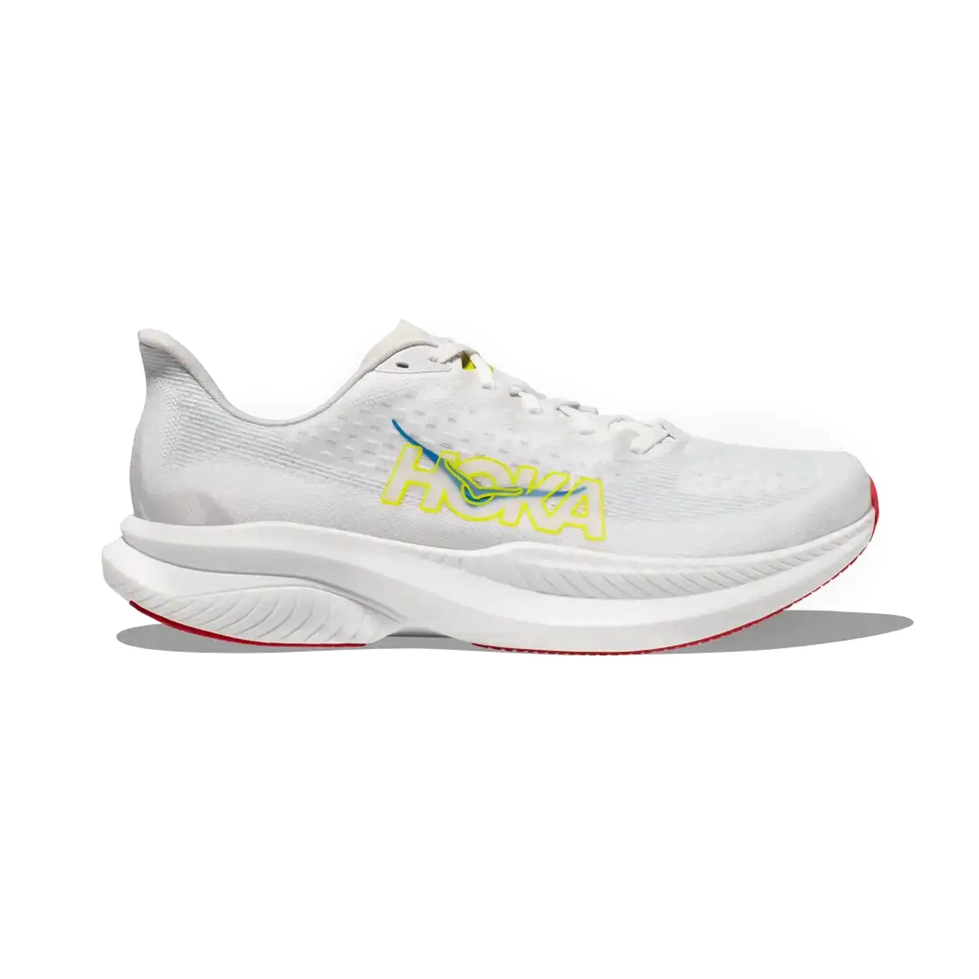 HOKA MENS RUNNING SHOES MACH6 WHITE/NIMBUS CLOUD