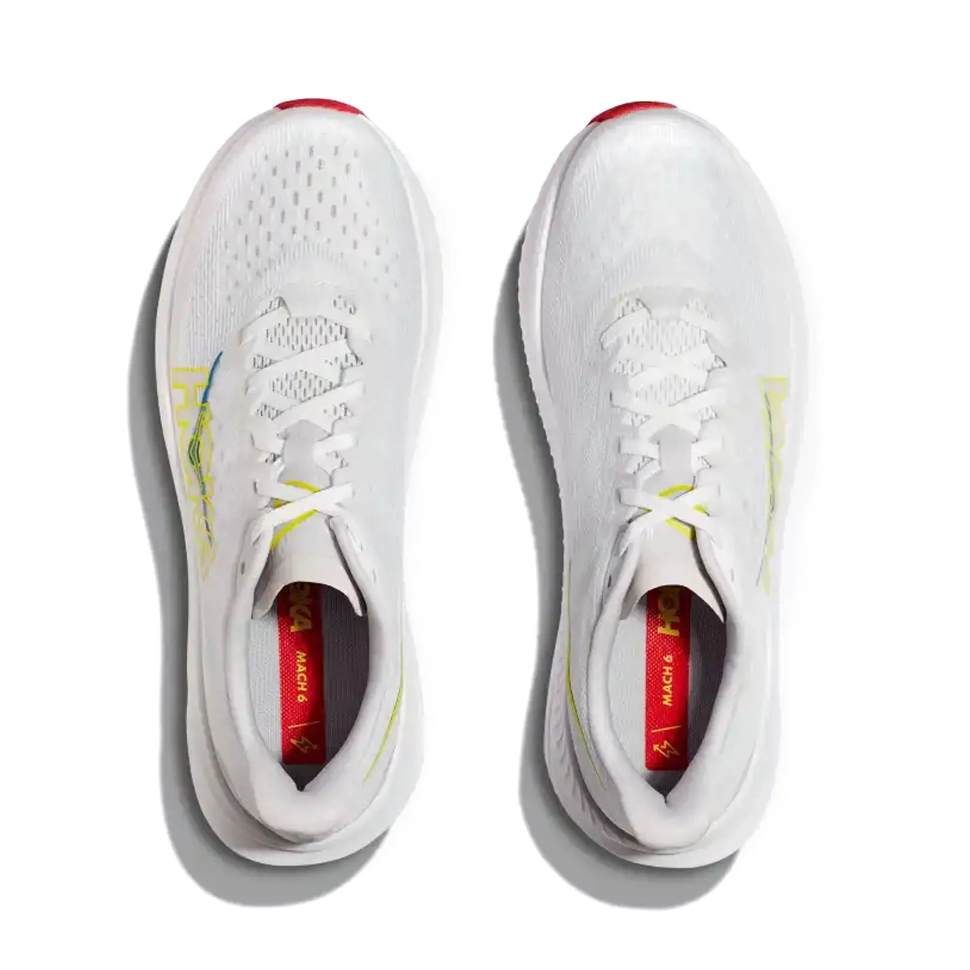 HOKA MENS RUNNING SHOES MACH6 WHITE/NIMBUS CLOUD