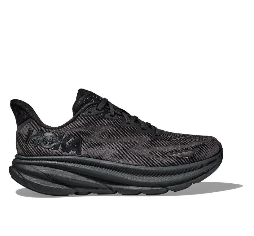 Hoka W Clifton 9 Sneaker- Black/Black