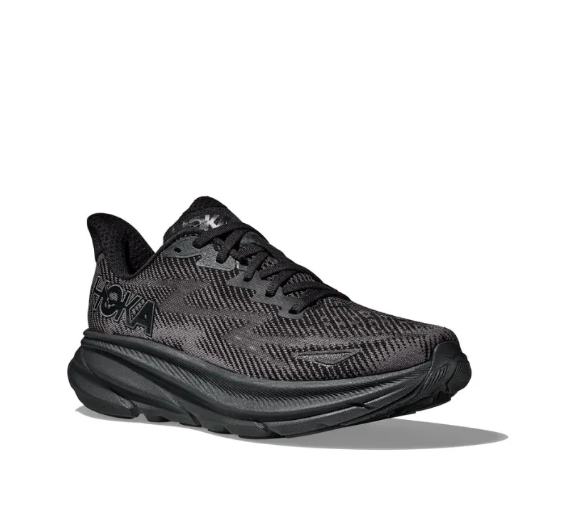 Hoka W Clifton 9 Sneaker- Black/Black