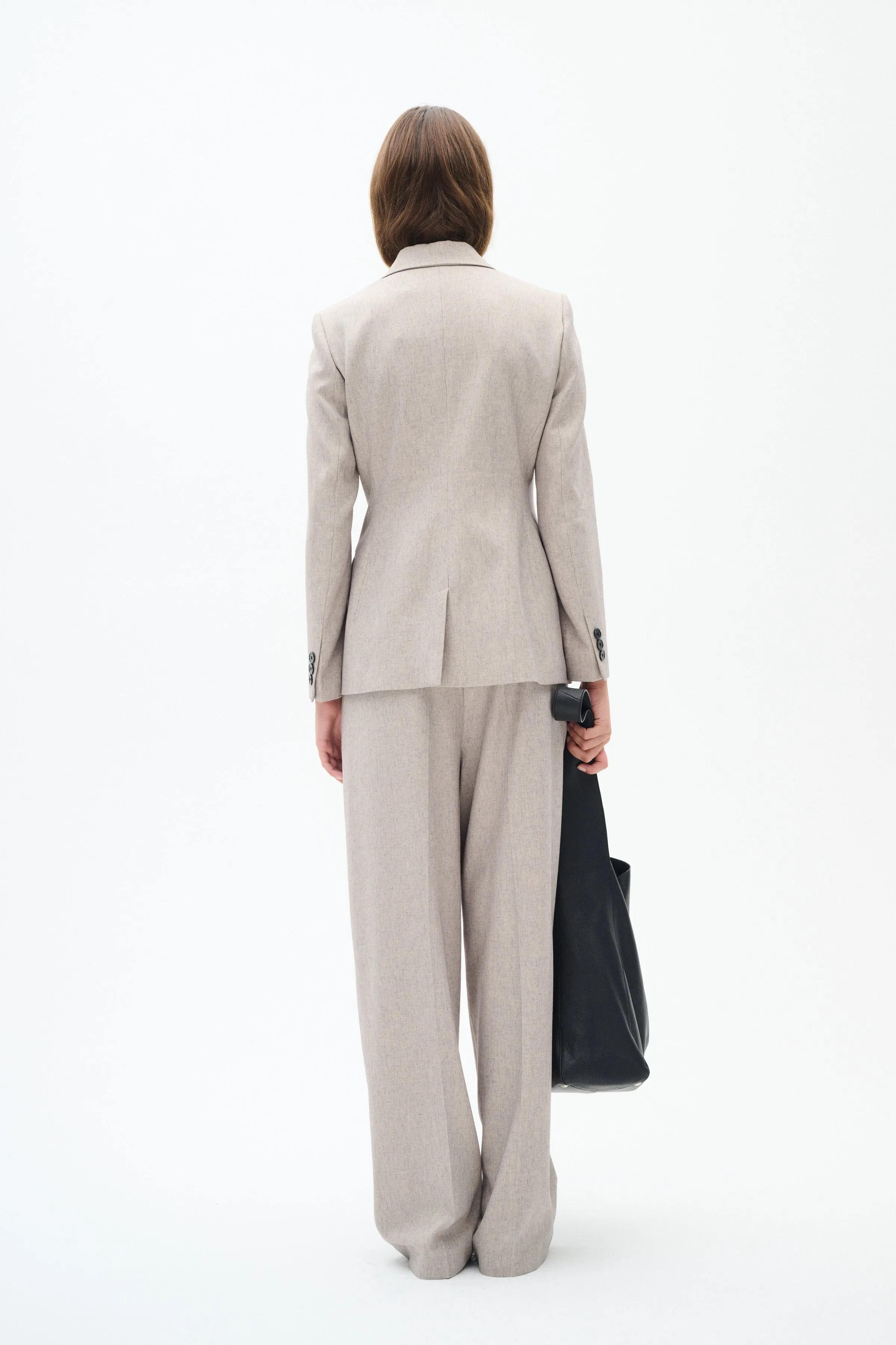InWear Wei Pleated Trousers Light Grey Melange