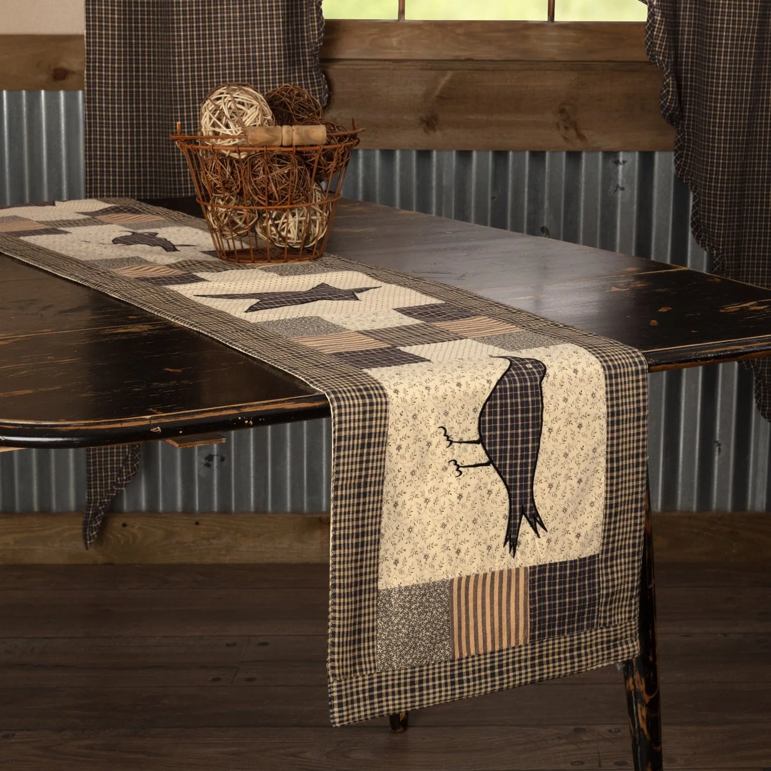 Kettle Grove Crow and Star Table Runner