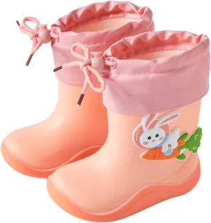 Kids Rain Boots, Toddler Rainboots Waterproof Rubber Kids Rain Shoes for Baby Girls Boys with Fun Baby Girl Shoes
