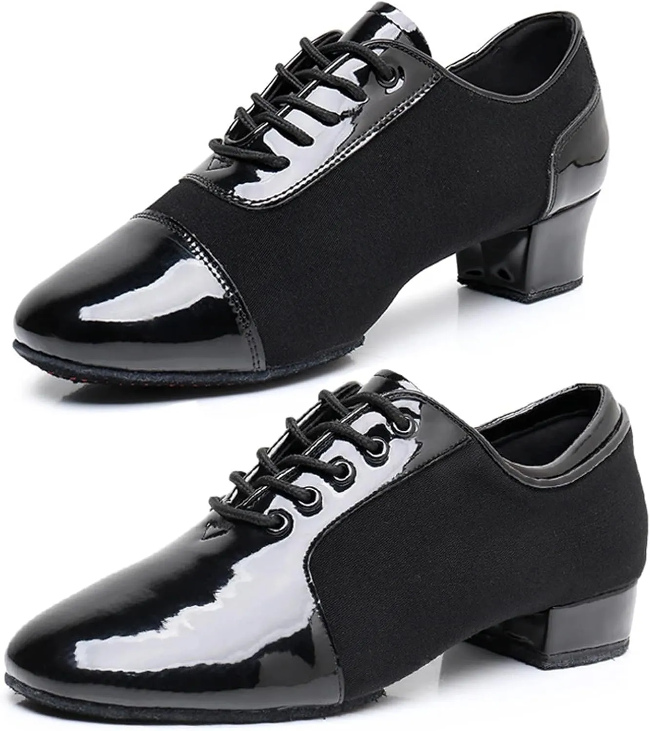 Latin Dance Shoes Man Ballroom Dancing Latin Dance Shoes Soft Soled Oxford Cloth Training Shoes Cha Cha Samba Social Dance Shoes Adult Training(Soft Heel 3.5cm,38)