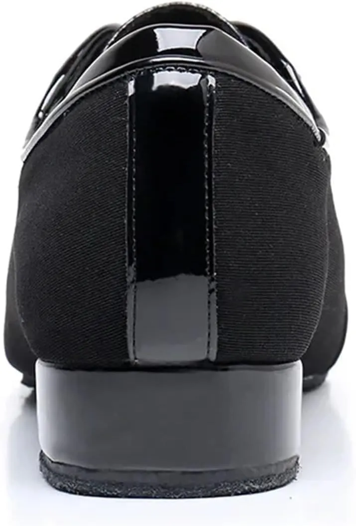 Latin Dance Shoes Man Ballroom Dancing Latin Dance Shoes Soft Soled Oxford Cloth Training Shoes Cha Cha Samba Social Dance Shoes Adult Training(Soft Heel 3.5cm,38)