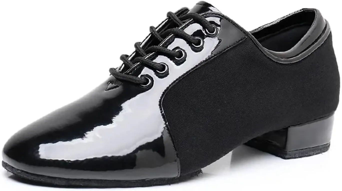 Latin Dance Shoes Man Ballroom Dancing Latin Dance Shoes Soft Soled Oxford Cloth Training Shoes Cha Cha Samba Social Dance Shoes Adult Training(Soft Heel 3.5cm,38)
