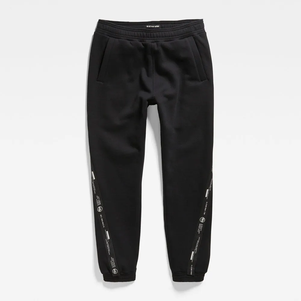 Logo Tape Cotton Sweat Pant - Black