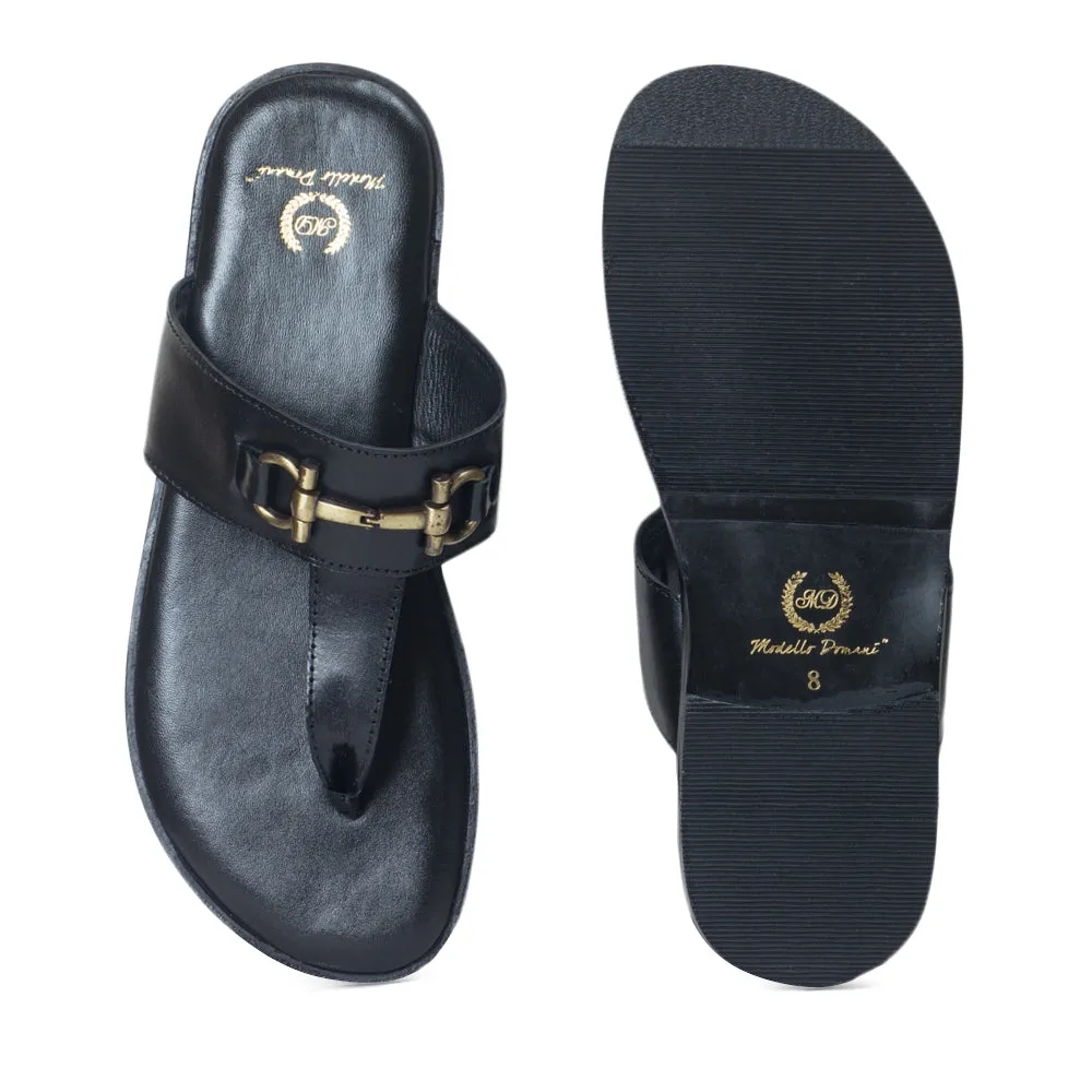 Louis Leather Slippers (Black)