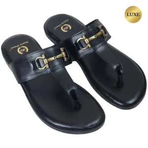 Louis Leather Slippers (Black)