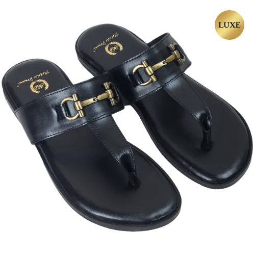 Louis Leather Slippers (Black)