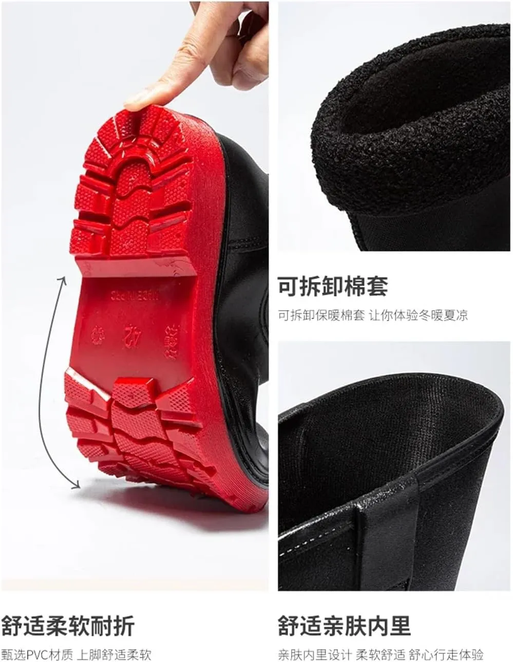 Man Boots Rain Non-Slip Comfortable Wear-Resistant Waterproof Shoes
