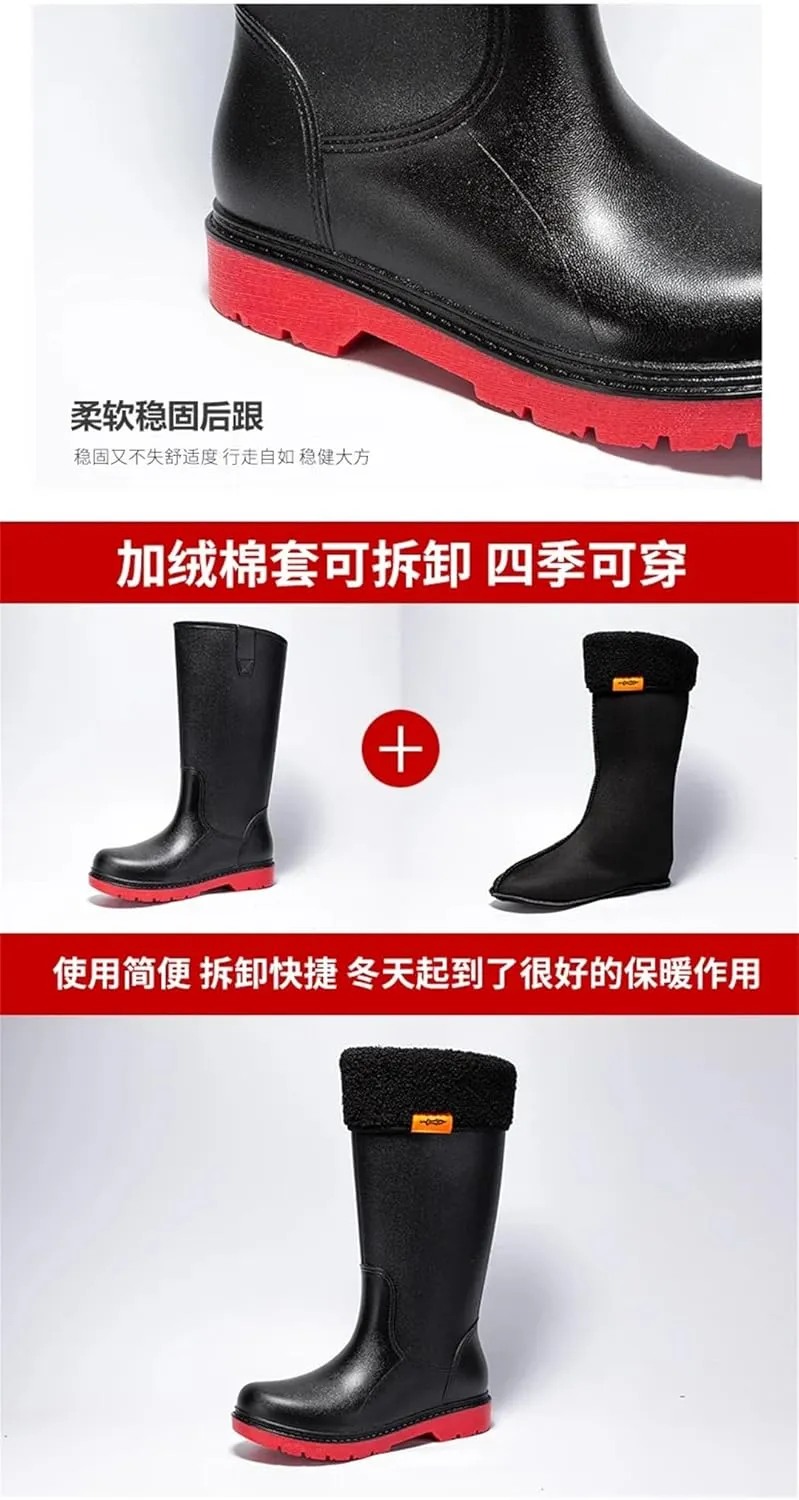 Man Boots Rain Non-Slip Comfortable Wear-Resistant Waterproof Shoes