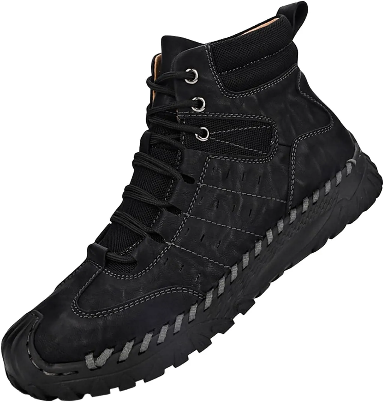 Men Work Boots Steel Toe Hiking Sneakers Warm Fur Lined Womens Safety Toe Shoes Soft Toe Work Botas Soft Toe Non Slip Rubber Sole Hike Grounded Footwear