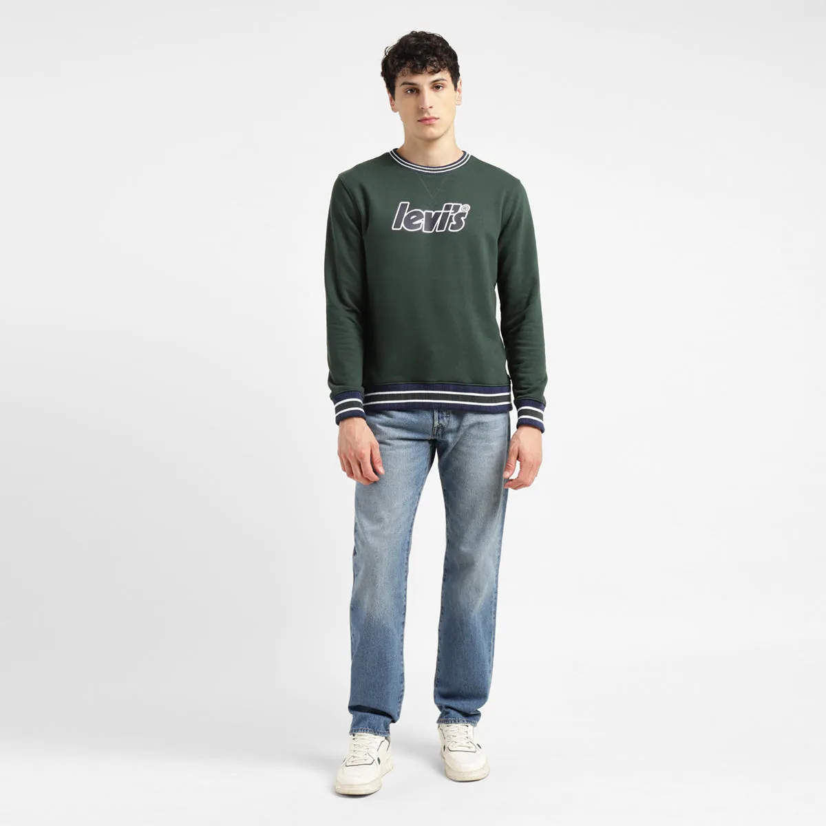 Men's Brand Logo Dark Crew Neck Sweatshirt