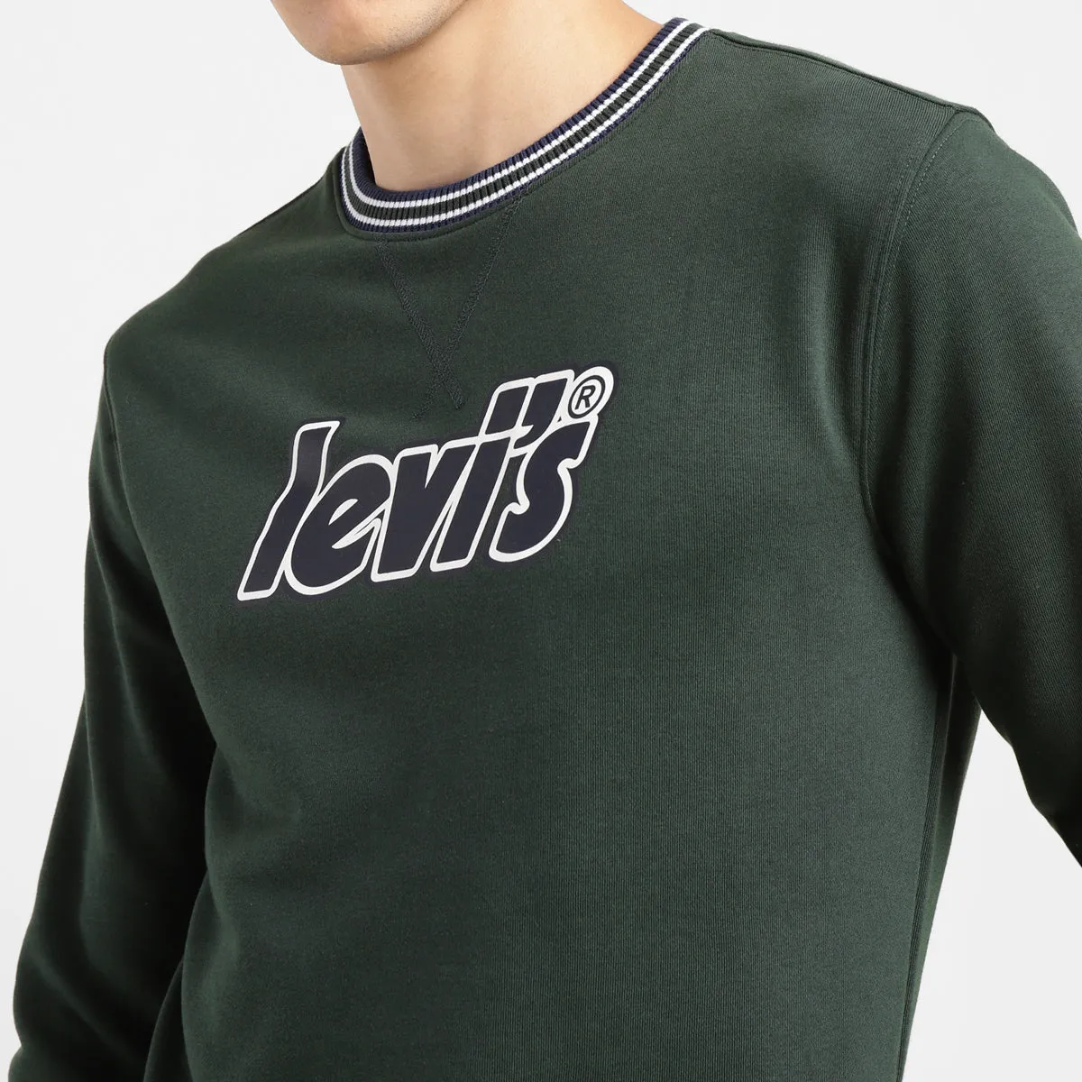 Men's Brand Logo Dark Crew Neck Sweatshirt