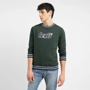 Men's Brand Logo Dark Crew Neck Sweatshirt