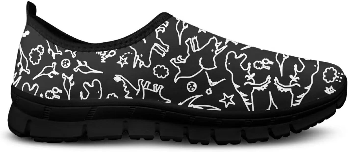 Men's Flats Leisure Sneakers Comfortable Slip On Work Shoe Lightweight Non Slip Walking Loafers Outdoor Black Sole