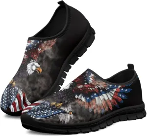 Men's Flats Leisure Sneakers Comfortable Slip On Work Shoe Lightweight Non Slip Walking Loafers Outdoor Black Sole