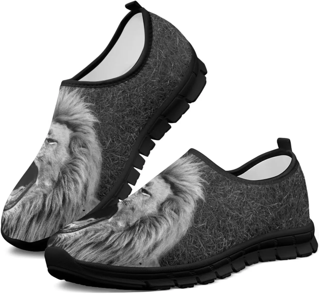 Men's Flats Leisure Sneakers Comfortable Slip On Work Shoe Lightweight Non Slip Walking Loafers Outdoor Black Sole