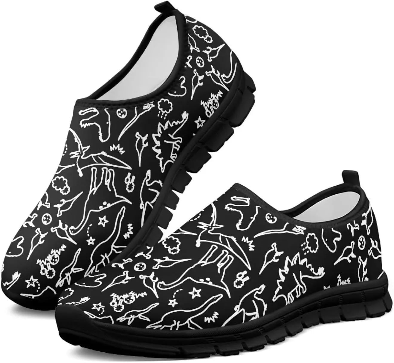 Men's Flats Leisure Sneakers Comfortable Slip On Work Shoe Lightweight Non Slip Walking Loafers Outdoor Black Sole