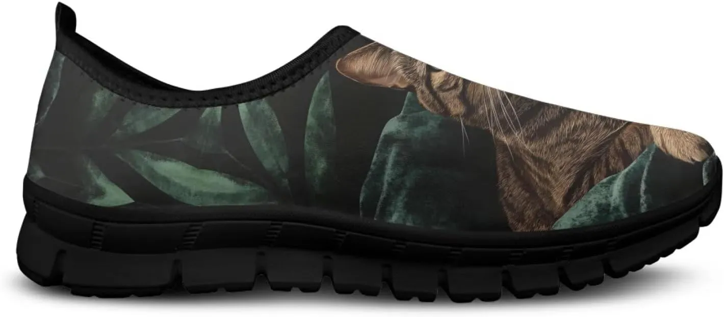 Men's Flats Leisure Sneakers Comfortable Slip On Work Shoe Lightweight Non Slip Walking Loafers Outdoor Black Sole