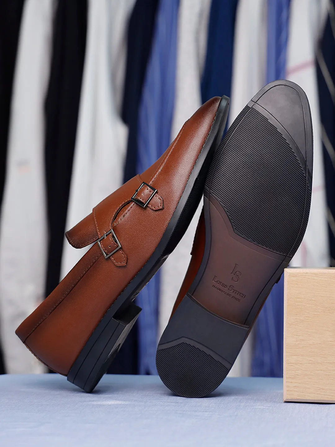 Men's Russet Tan Slipon Style Comfortable Monks