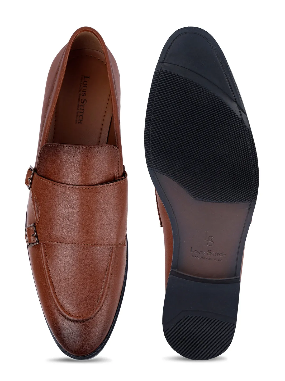 Men's Russet Tan Slipon Style Comfortable Monks