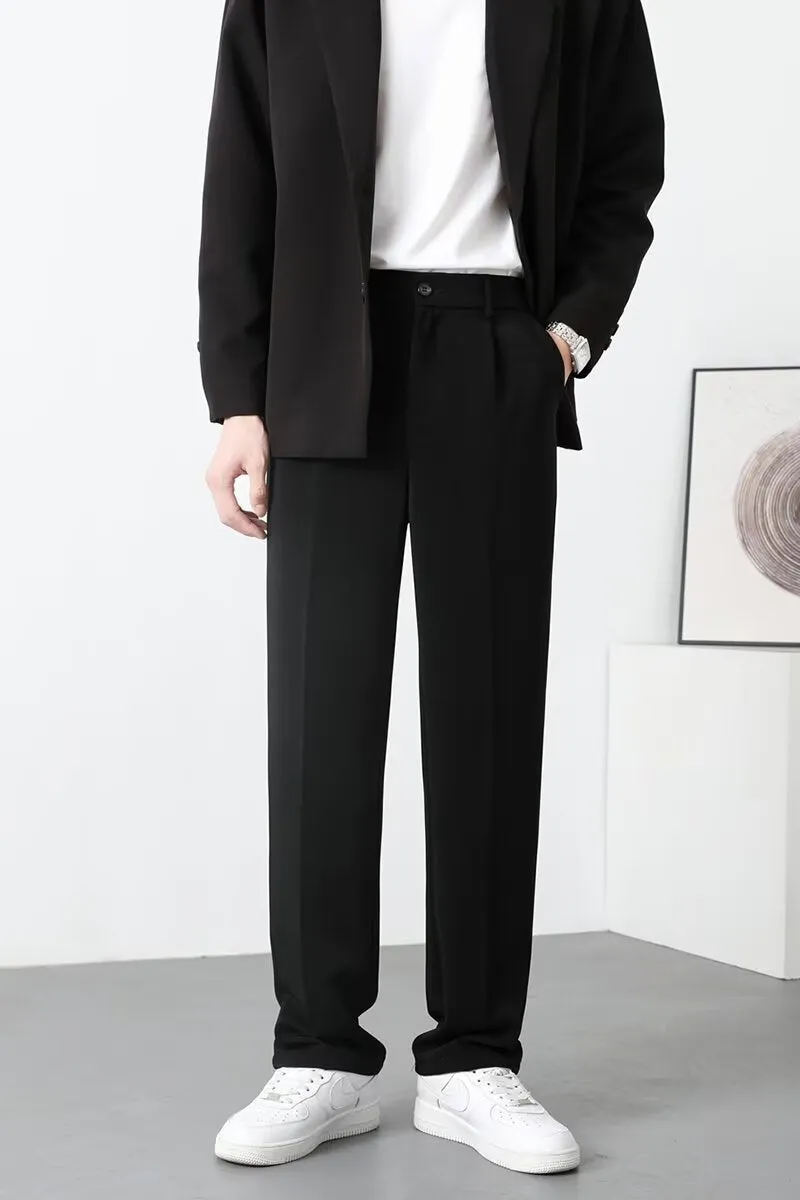 Mens Slim Fit Trousers  Lightweight Breathable Fabric  Ankle Length  Smart Casual