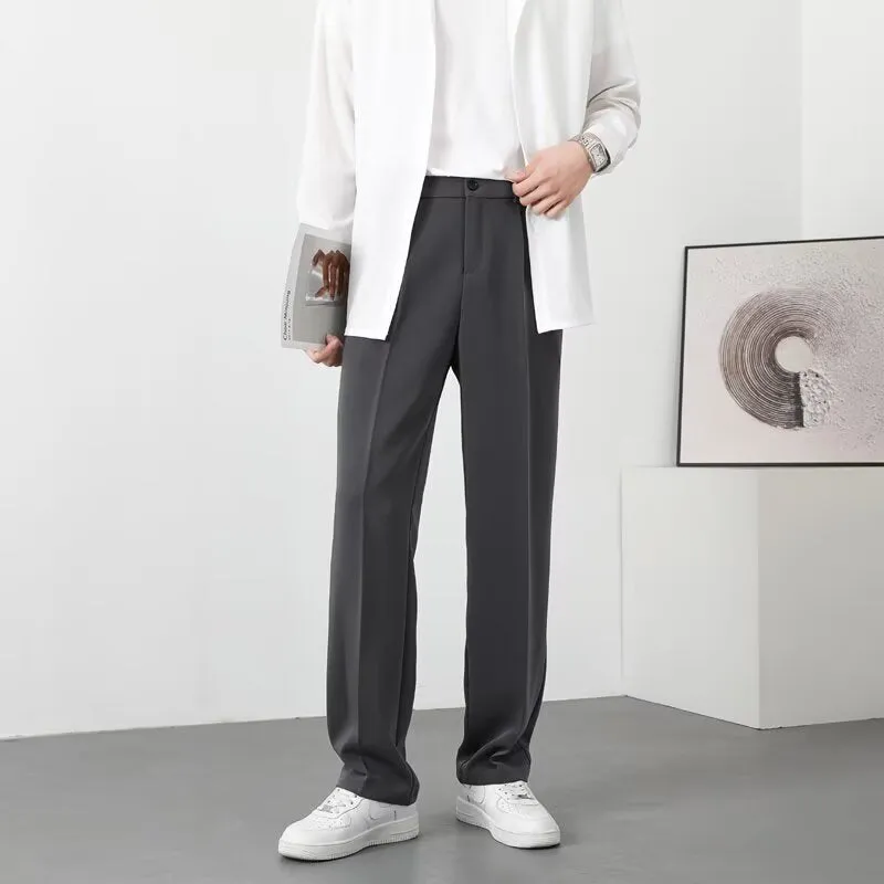 Mens Slim Fit Trousers  Lightweight Breathable Fabric  Ankle Length  Smart Casual