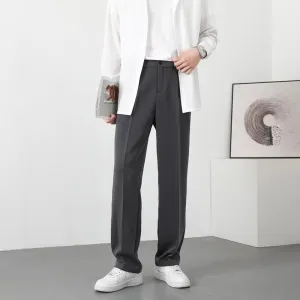 Mens Slim Fit Trousers  Lightweight Breathable Fabric  Ankle Length  Smart Casual
