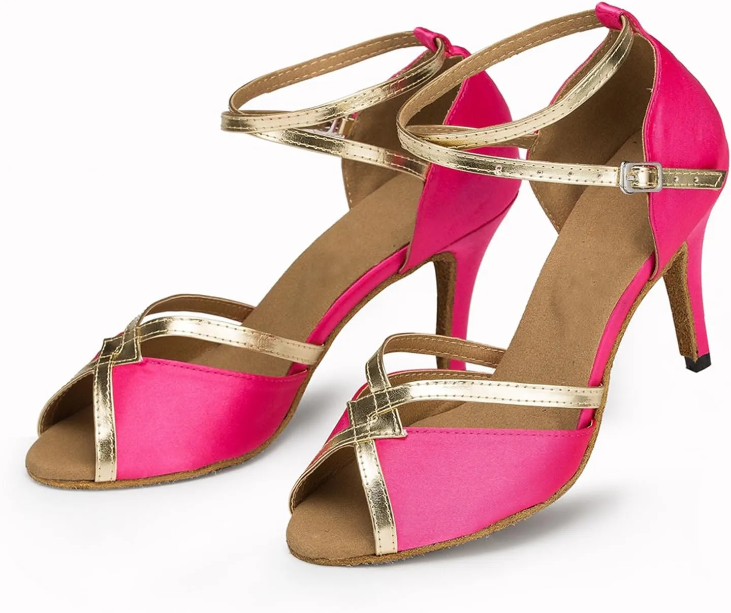 Minishion Comfortable Womens Ballroom Dance Shoe Ankle Strap Wedding Prom Sandals