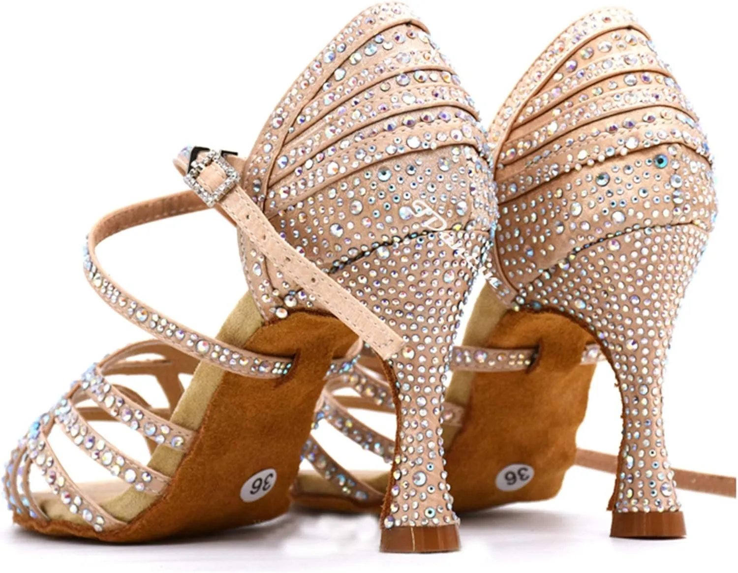 Minishion Women's Fashion Latin Crystals Dance Shoes Wedding Prom Sandals
