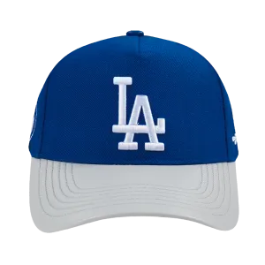 MLB LOS ANGELES DODGERS CITY RANSOM LEATHER PINCH FRONT STRAPBACK HAT (DODGER BLUE)