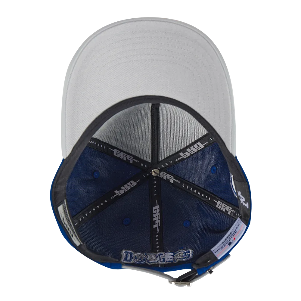 MLB LOS ANGELES DODGERS CITY RANSOM LEATHER PINCH FRONT STRAPBACK HAT (DODGER BLUE)