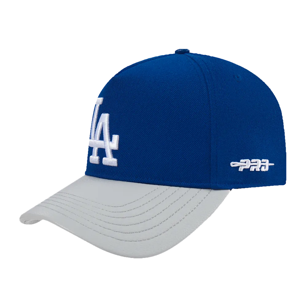 MLB LOS ANGELES DODGERS CITY RANSOM LEATHER PINCH FRONT STRAPBACK HAT (DODGER BLUE)