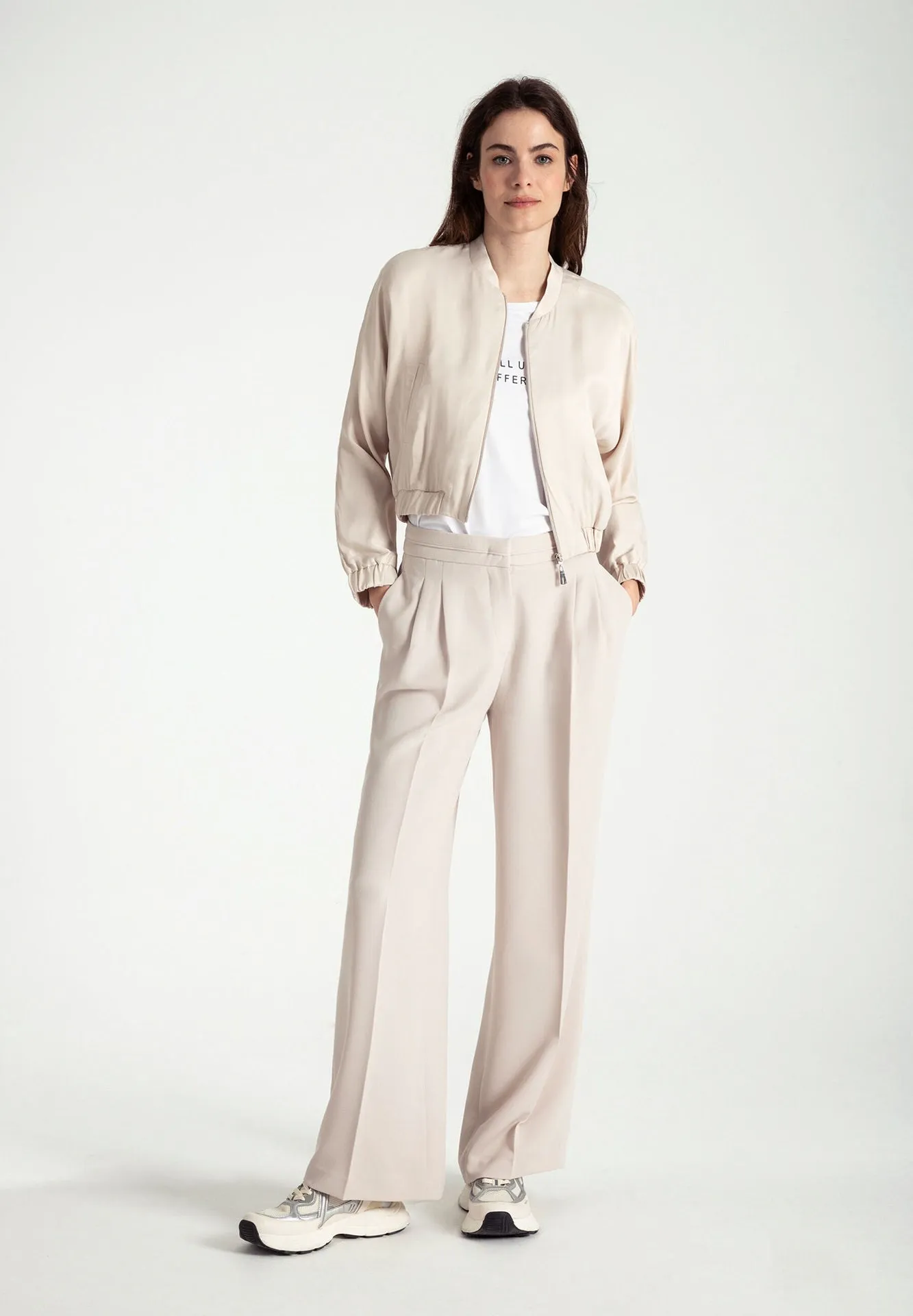 More & More Wide Leg Trouser Powder Creme