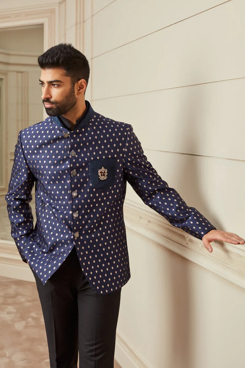 Navy Velvet Bandhgala